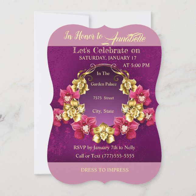 50th Blessed & Highly Favored Birthday Invitation (Back)