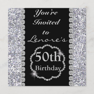 50th BLING Birthday Party Invitation