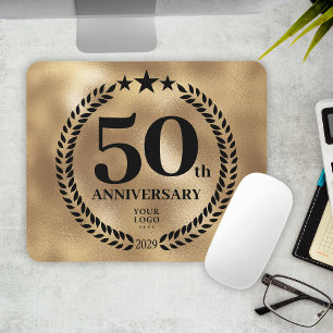 50th Business Anniversary Gold Mouse Pad