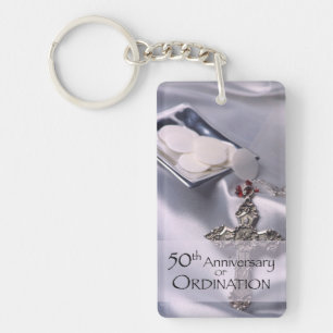 50th Custom Name Ordination Anniversary Chalice Key Ring