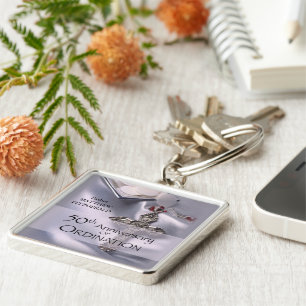 50th Custom Name Ordination Anniversary Chalice Key Ring
