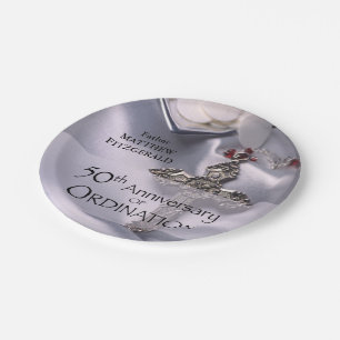 50th Custom Name Ordination Anniversary Chalice Paper Plate