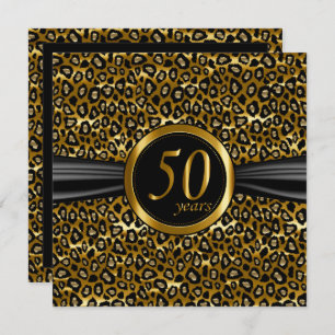 50th Exotic Glamourous Leopard Design Invitation