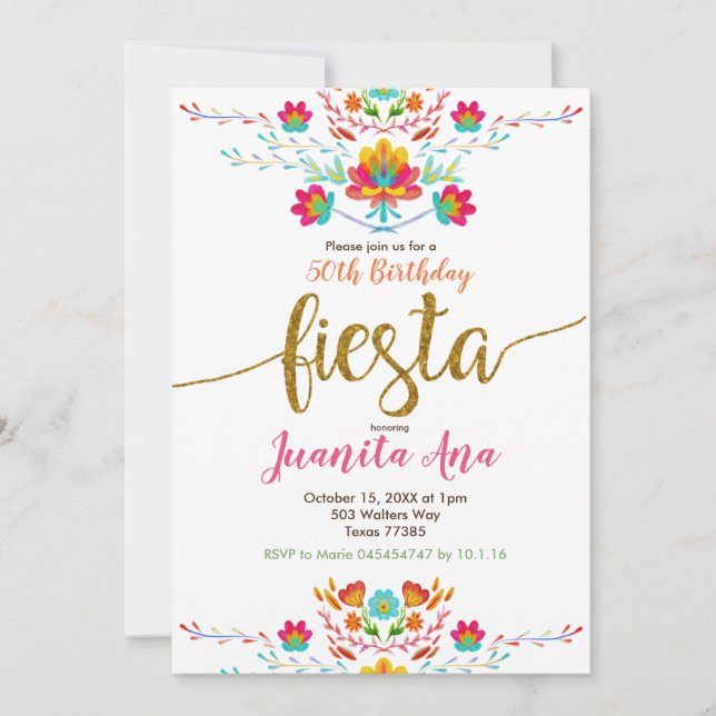 50th Fiesta Surprise Birthday Party Invitation (Front)