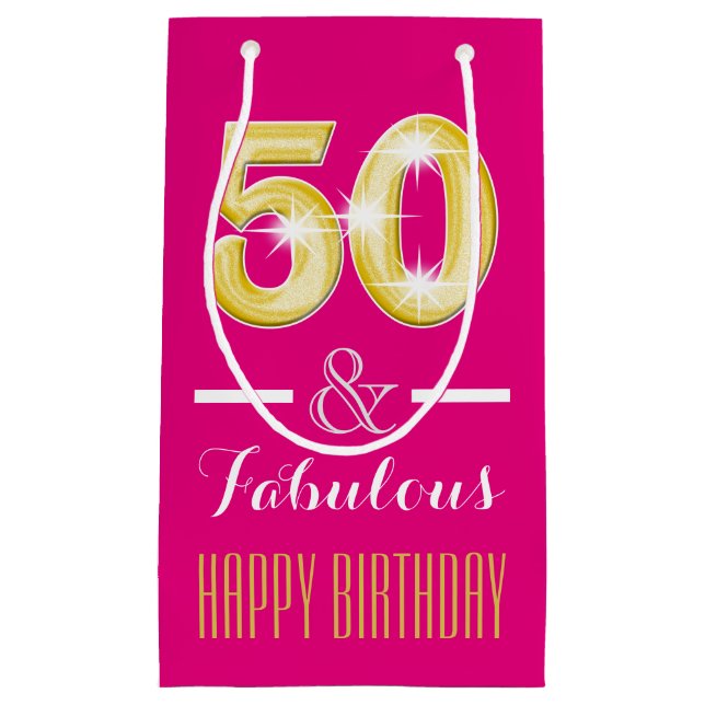 50th Fiftieth birthday men women | Small Gift Bag (Front)
