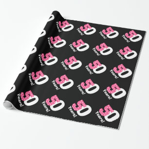 50th Fifty Birthday STARS Custom Name Colour V45 Wrapping Paper