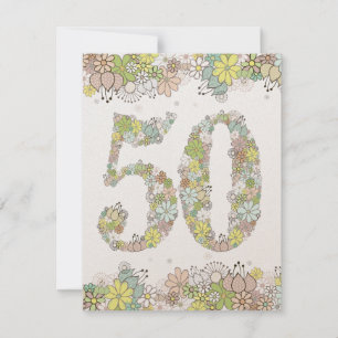 50th Floral Golden Wedding Anniversary Invite