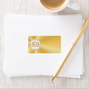 50th, Gold Address Labels, Address Label Stickers