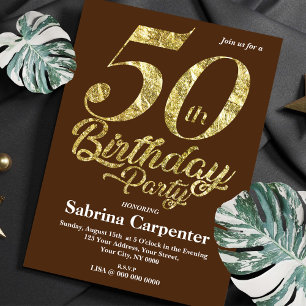 50th Gold Birthday Invitation