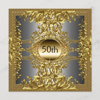 50th Gold Birthday Party Invitation