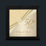 50th Gold Diamond  Anniversary Gift Box<br><div class="desc">50th Gold Diamond Anniversary Design Keepsake Gift Box ready for you to personalise. This design works well for other events and occasions like a birthday, wedding, engagement, graduation, retirement, etc... by simply changing the text. 😊This Product is 100% Customisable. Graphics and/or text can be added, deleted, moved, resized, changed around,...</div>