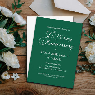 50th Gold Wedding Anniversary Elegant Script Invitation