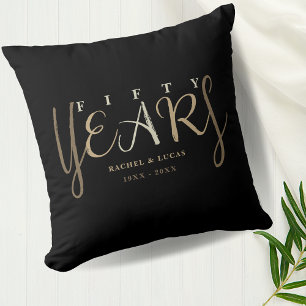 50th Gold Wedding Anniversary Gift Cushion