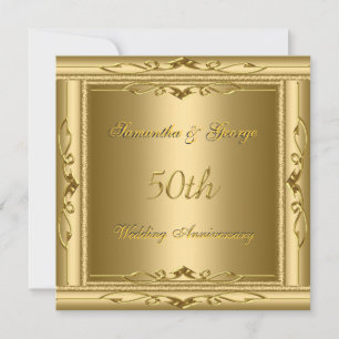 50th gold Wedding Anniversary Invitation