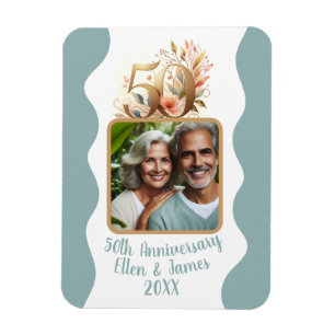 50th Gold Wedding Anniversary Photo Keepsake Magnet