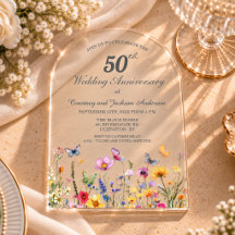 50th Gold Wildflowers Wedding Anniversary 