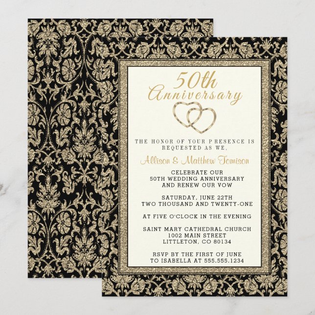 50th Golden Anniversary Celebration Invitation (Front/Back)