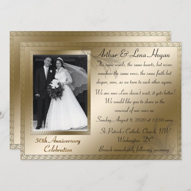 50th Golden Anniversary Celebration Invitation (Front/Back)