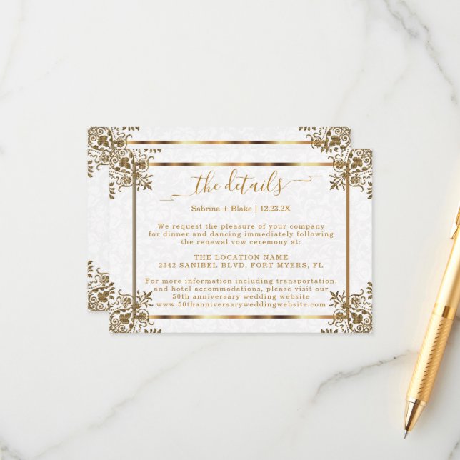 50th Golden Anniversary Detail Enclosure Card (Front/Back In Situ)