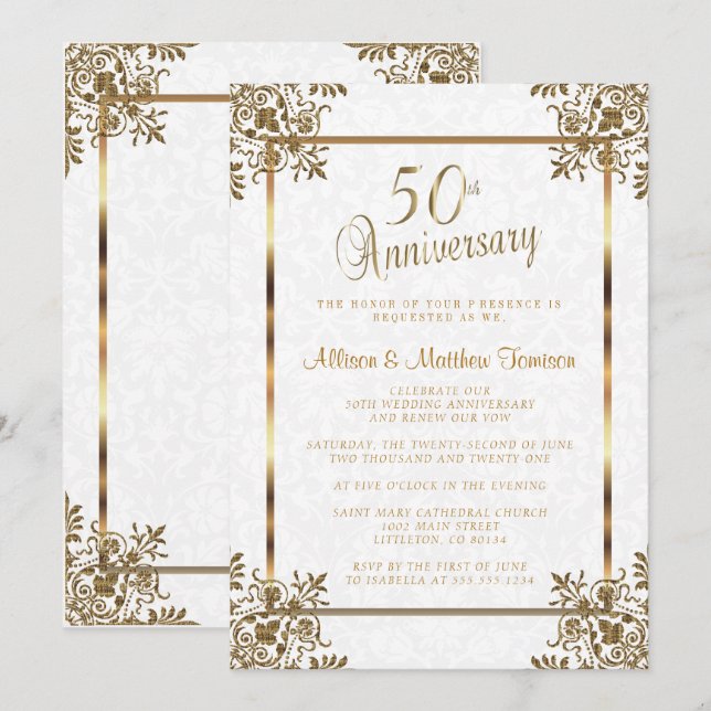 50th Golden Anniversary Invitation (Front/Back)