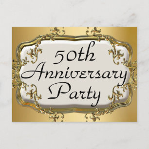 50th Golden Anniversary Party Invitation Postcards