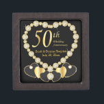 50th Golden Anniversary Personalise Jewellery Box<br><div class="desc">Anniversary Keepsake Gift Box. ⭐This Product is 100% Customisable. Graphics and / or text can be added, deleted, moved, resized, changed around, rotated, etc... 99% of my designs in my store are done in layers. This makes it easy for you to resize and move the graphics and text around so...</div>