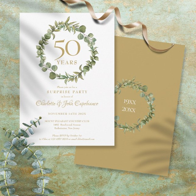 50th Golden Anniversary Surprise Party Garland Invitation (Creator Uploaded)