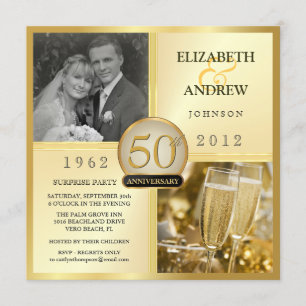 50th Golden Anniversary Surprise Party Invitations