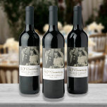 50th Golden Anniversary Wedding Photo Wine Label<br><div class="desc">Personalise with your favourite wedding photo and your special fifty years golden wedding anniversary details in chic gold typography. Designed by Thisisnotme©</div>