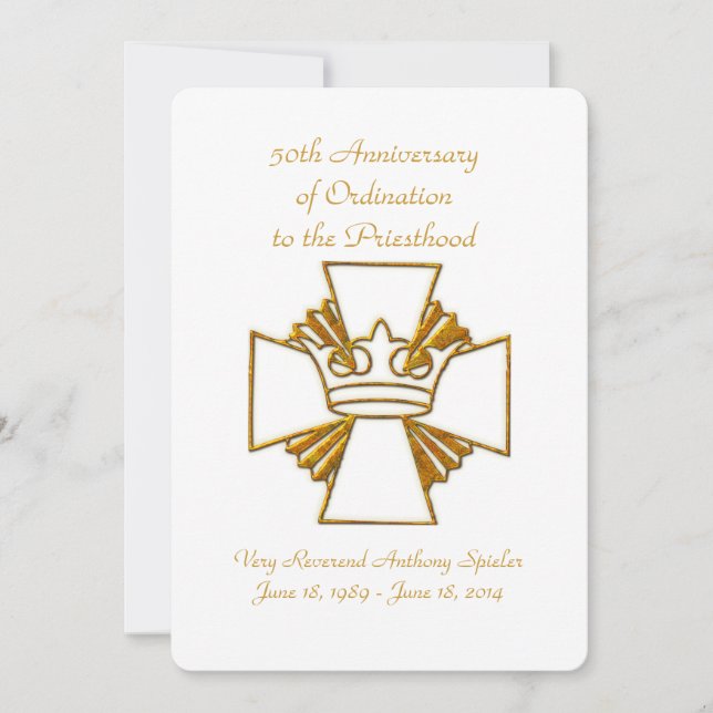 50th Golden Jubilee Priest Ordination Anniversary Invitation (Front)