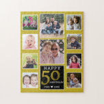 50th Golden Wedding Anniversary 10 Photo Collage Jigsaw Puzzle<br><div class="desc">Unique photo collage jigsaw puzzle personalized for 50th golden wedding anniversary. Make your parents and family happy with this custom photo collage puzzle.</div>