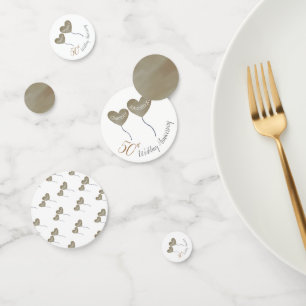 50th Golden Wedding Anniversary balloon Confetti