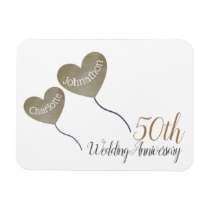 50th golden Wedding Anniversary balloon Magnet