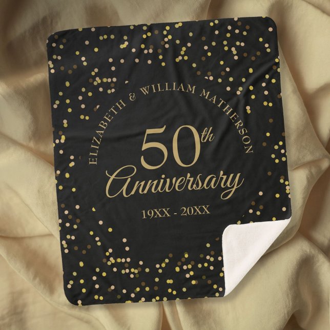 50th Golden Wedding Anniversary Black And Gold Sherpa Blanket (50th Golden Wedding Anniversary Black And Gold Sherpa Blanket)