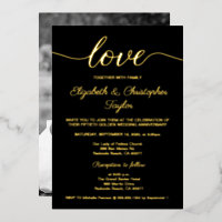 50th Golden Wedding Anniversary Black Custom Photo