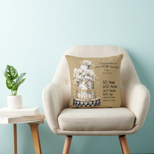 50th Golden Wedding Anniversary  Cushion (Chair)