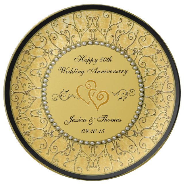 50th Golden Wedding Anniversary Decorative Plate (Front)
