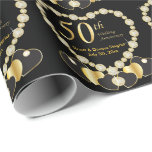*50th Golden Wedding Anniversary | DIY Name & Date Wrapping Paper<br><div class="desc">50th Golden Wedding Anniversary ready for you to personalise. ✔NOTE: ONLY CHANGE THE TEMPLATE AREAS NEEDED! 😀 If needed, you can remove the text and start fresh adding whatever text and font you like. 📌If you need further customisation, please click the "Click to Customise further" or "Customise or Edit Design"...</div>
