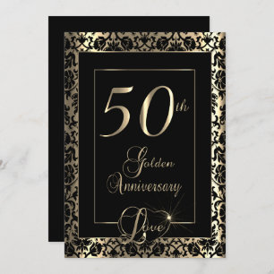50th Golden Wedding Anniversary   DIY Text Invitation