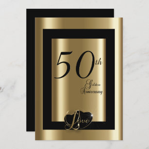 50th Golden Wedding Anniversary DIY Text Invitation