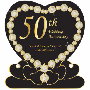 50th Golden Wedding Anniversary   DIY Text Standing Photo Sculpture