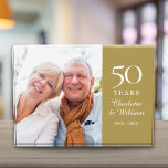 50th Golden Wedding Anniversary Elegant<br><div class="desc">This chic 50th golden wedding anniversary keepsake can be personalised with the photo,  names and anniversary dates of the special couple. Designed by Thisisnotme©</div>