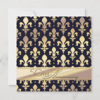 50th, Golden Wedding Anniversary, Fleur de Lis