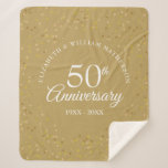 50th Golden Wedding Anniversary Gold Confetti Sherpa Blanket<br><div class="desc">Personalise with your special fifty years golden anniversary details in chic gold typography and delicate gold dust confetti. Designed by Thisisnotme©</div>