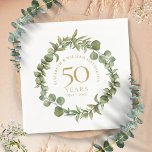 50th Golden Wedding Anniversary Greenery Garland  Napkin<br><div class="desc">Featuring an elegant woodland floral greenery garland,  this chic botanical 50th wedding anniversary napkin can be personalised with your special anniversary information in elegant gold text. Designed by Thisisnotme©</div>