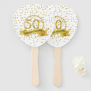 50th golden wedding anniversary hand fan