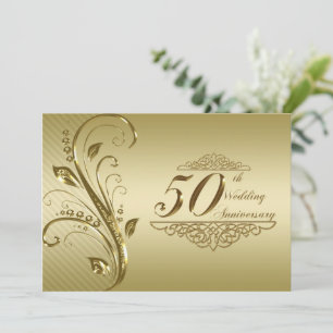 50th Golden Wedding Anniversary Invitation Card