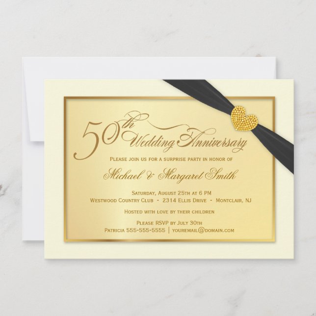 50th Golden Wedding Anniversary Invitations (Front)