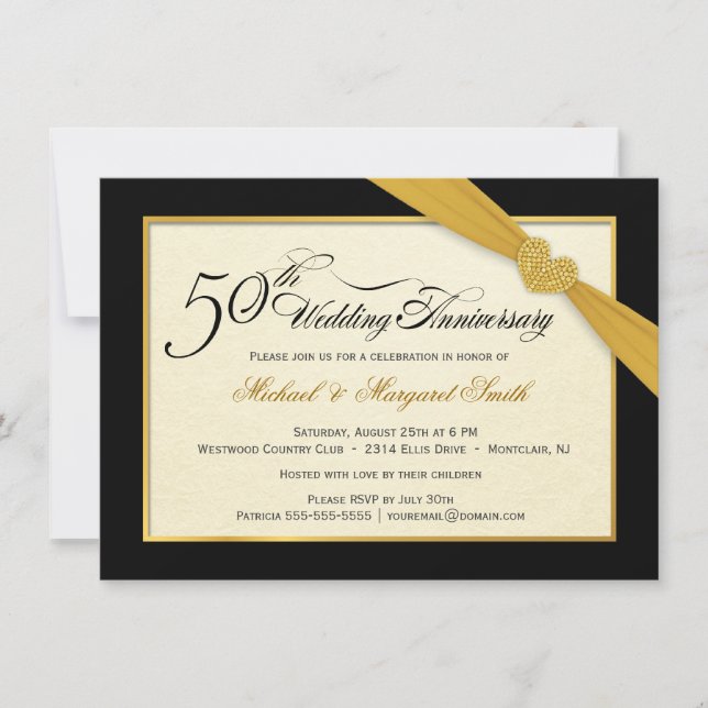 50th Golden Wedding Anniversary Invitations (Front)