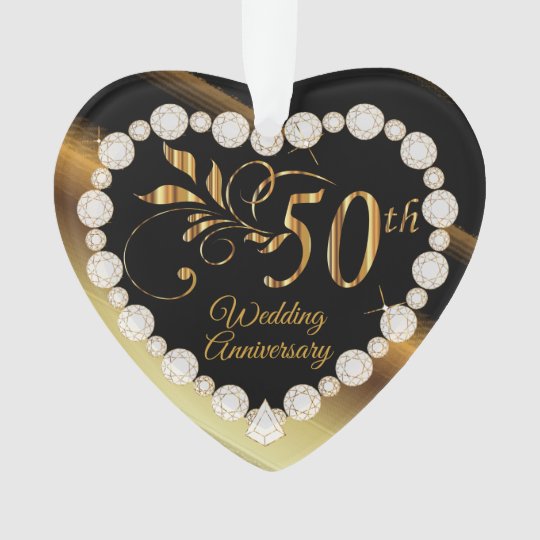 50th Golden Wedding Anniversary Keepsake Design Ornament | Zazzle.co.nz